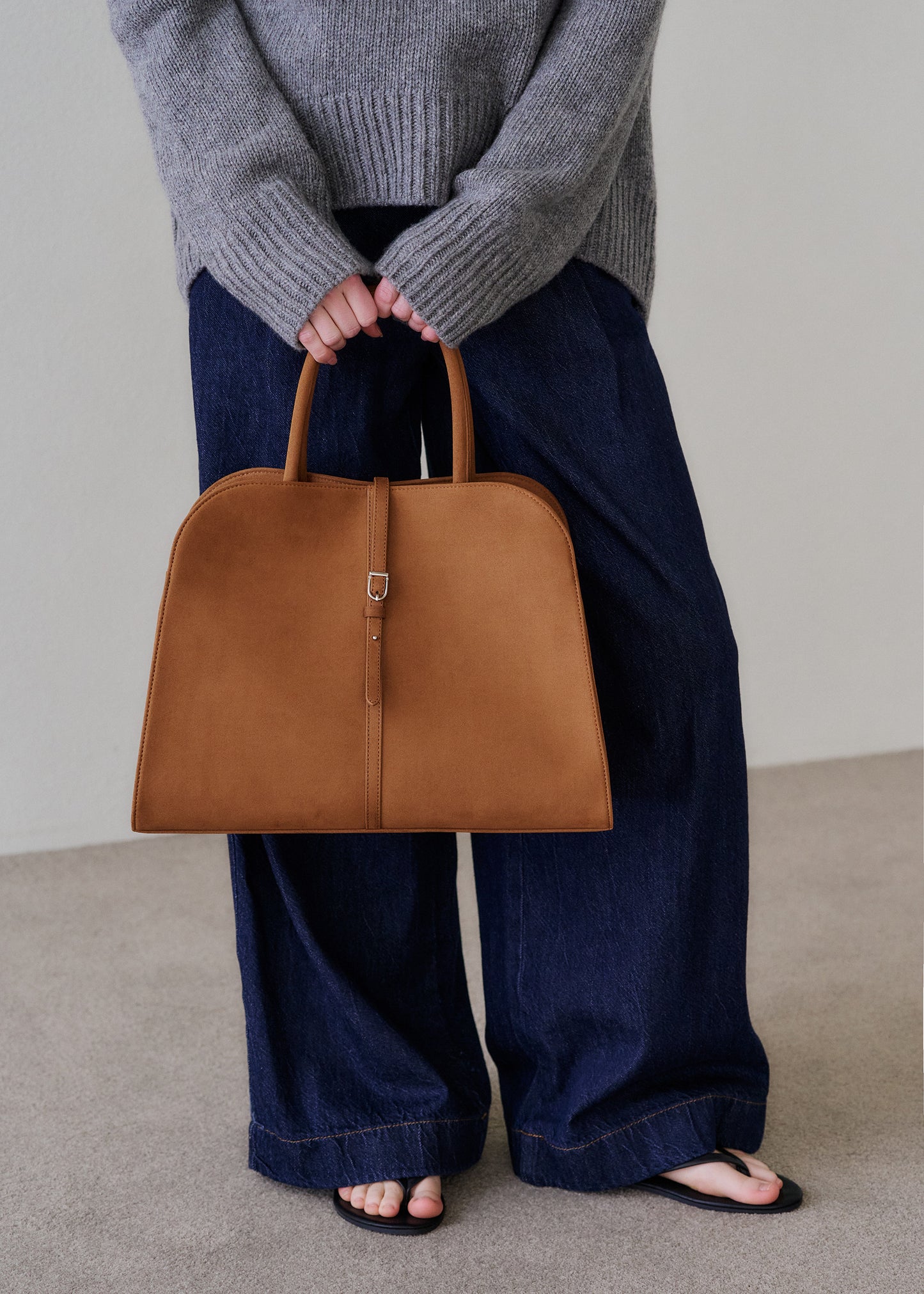 Blanc Large Suede Camel
