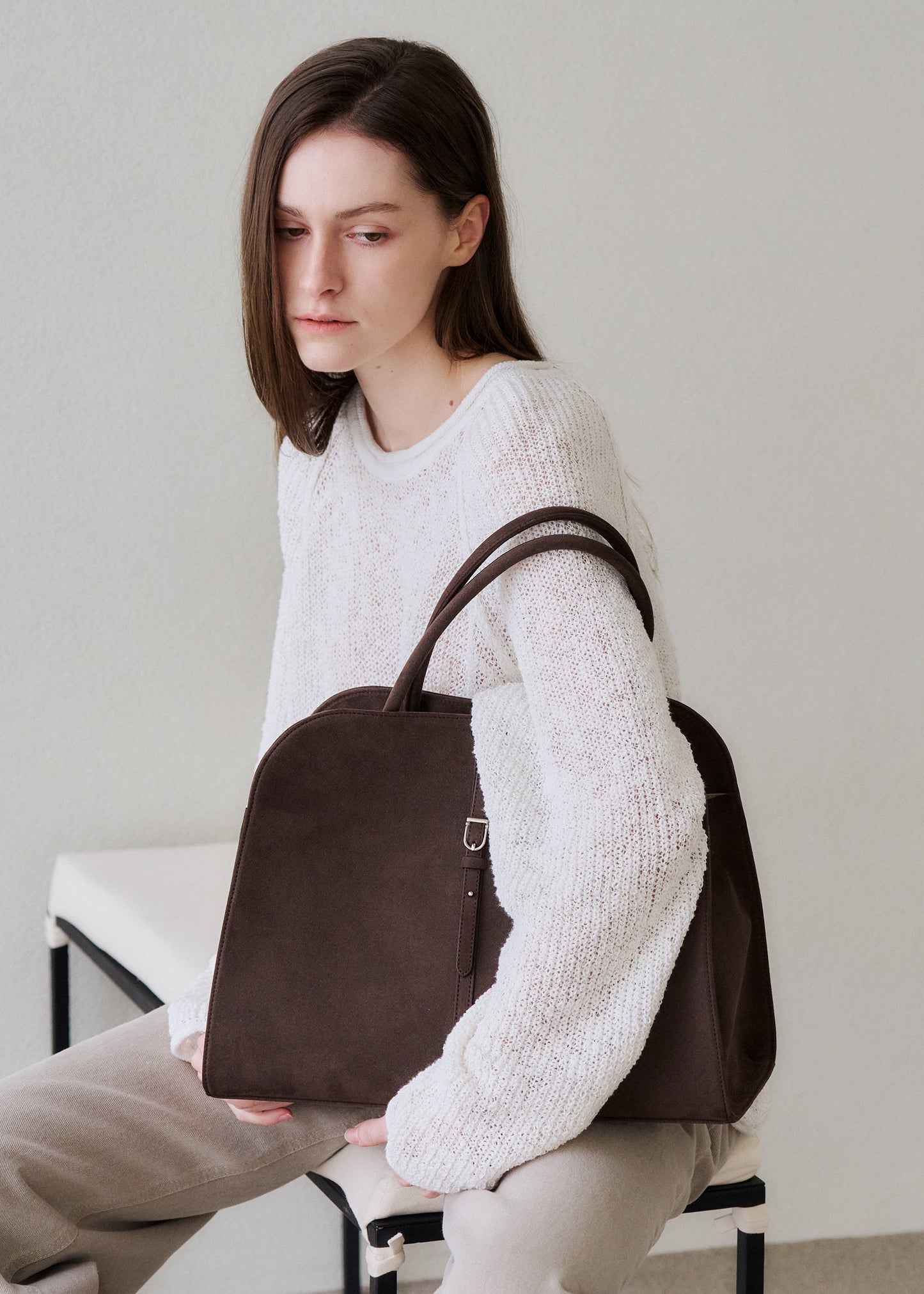 Blanc Large Suede Choco Brown
