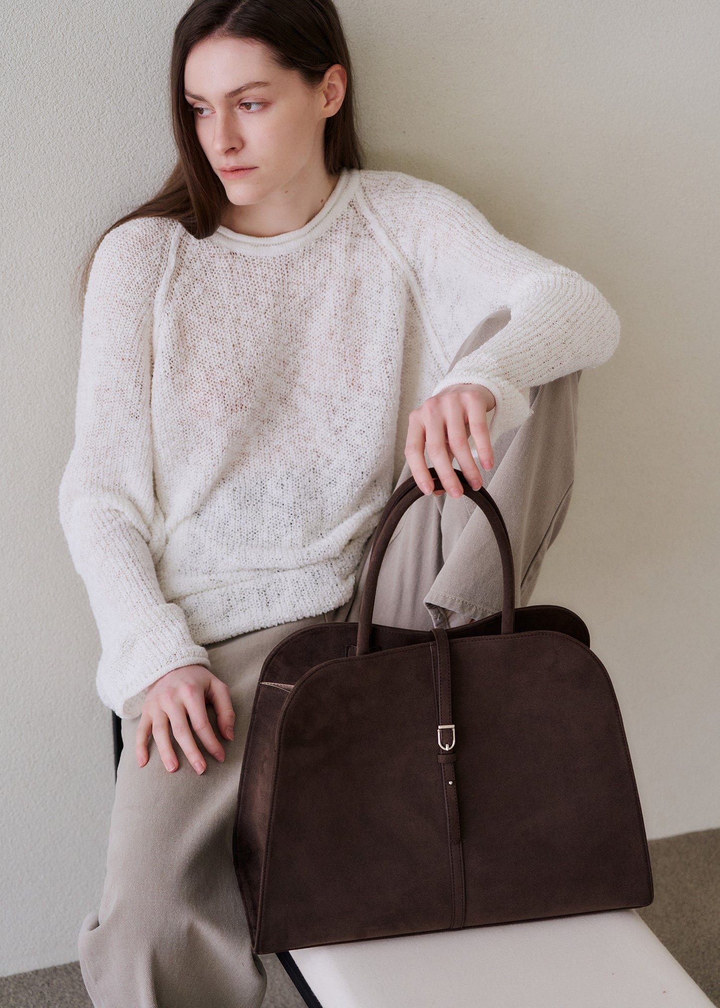 Blanc Large Suede Choco Brown