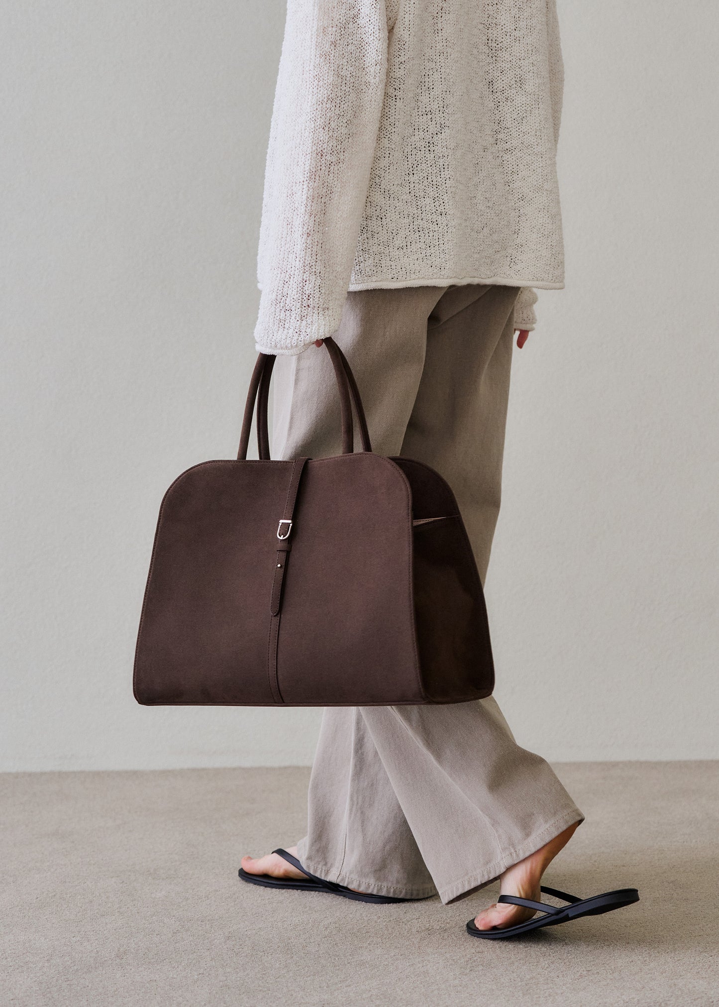 Blanc Large Suede Choco Brown