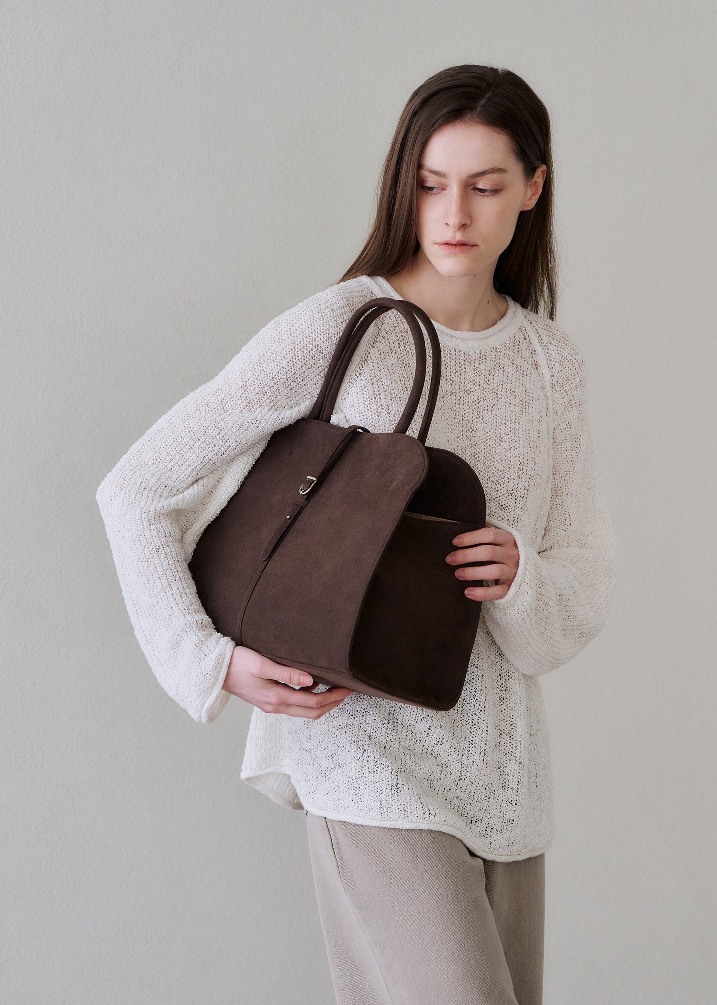 Blanc Large Suede Choco Brown
